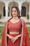 KA 5055 Vichitra Silk Embroidered Work Lehenga With Blouse Dupatta Wholesale In India